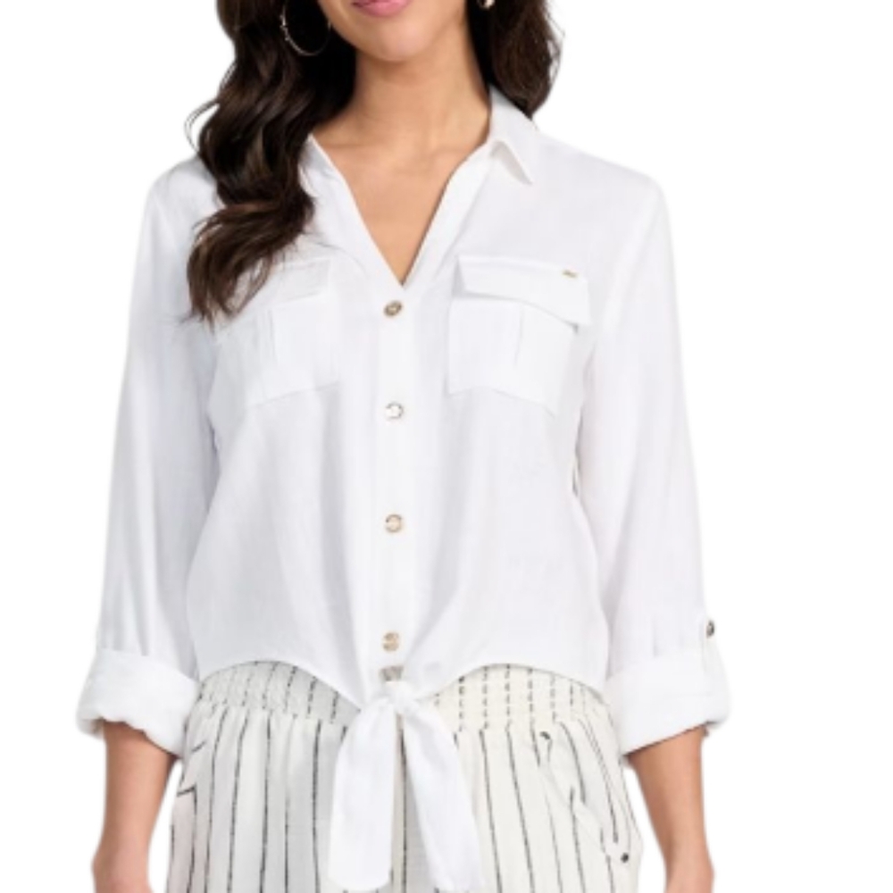 Guess Classic White Button-Down Shirt Sz S - Picture 3 of 8